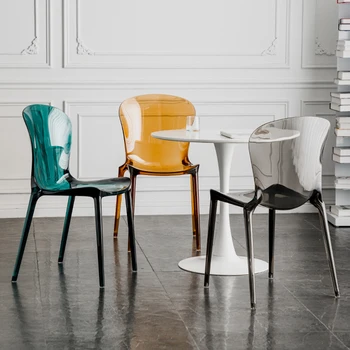 Прозрачные пластиковые Кухонные обеденные стулья Nordic Clear Cafe Обеденные стулья для гостиной Мобильная Итальянская мебель Comedor YX50DC 0