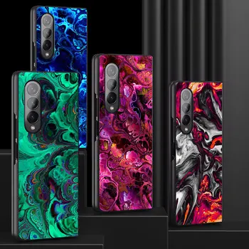 Противоударные Чехлы Чехол Черный Роскошный Мраморный Арт для Samsung Galaxy ZFold4 5G Z Fold3 ZFold3 Z Fold4 Чехол Для Телефона