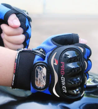 Профессиональные Байкерские Противоскользящие Защитные перчатки на половину пальца для гонок на открытом воздухе, Мотоциклетные перчатки для бездорожья, Дышащие Велосипедные Перчатки 0