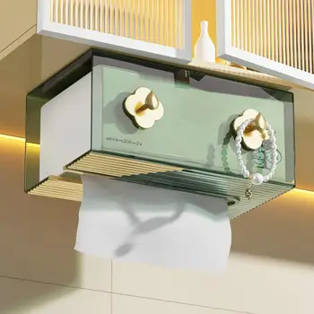 Прочный многофункциональный футляр для хранения салфеток в гостиной, прозрачный футляр для салфеток, устанавливаемый на стену для ежедневного использования