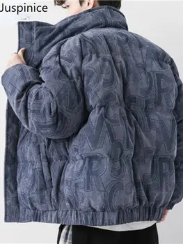 Пуховик Juspinice, мужская 2022 Новая Зимняя Модная куртка, пальто, Однотонная ветрозащитная уличная одежда в стиле хип-хоп, синие куртки Y2k, мужские
