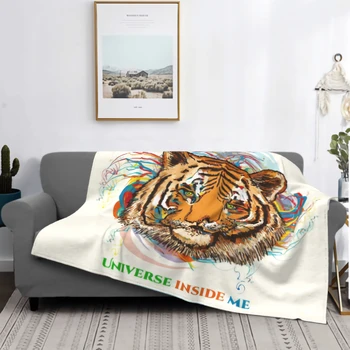 Реалистичный портрет Тигра, Вселенная внутри меня, одеяло для дивана, Тигровое одеяло, супер Мягкое уютное Плюшевое пушистое одеяло из микрофибры