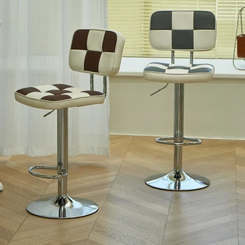 Регулируемая стойка Барные стулья Офисные Расслабляющие Дизайнерские барные стулья Эргономичная Кожаная кухонная мебель Taburete Barra YY50BC
