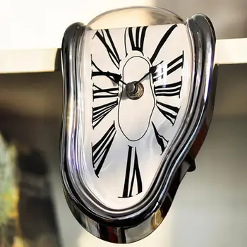Ретро Креативные витые электронные часы, тающие от индивидуальности, часы для украшения дома, гостиной, Немой Прикроватные часы для спальни