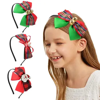 Рождественские банты Обруч для волос Повязка на голову Бантом Повязка на голову Головные уборы для девочек Детские Аксессуары для украшения детских вечеринок