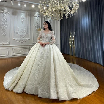 Роскошные Свадебные платья Ручной работы С Тяжелым бисером NS4501