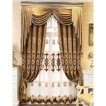 Роскошные европейские шторы в стиле ретро для гостиной спальни с вышитым принтом, тисненая синель, плотные шторы из кортины на заказ для дома