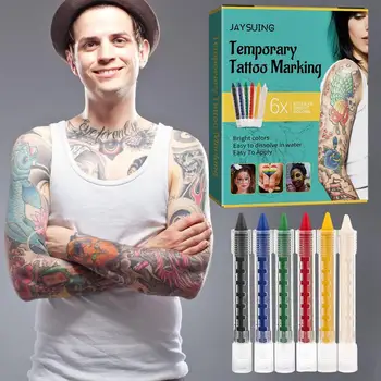 Ручка для временной татуировки, Водонепроницаемые маркеры для кожи с классной татуировкой, Долговечный пирсинг, нетоксичные безопасные чернила, Тонкое перо для боди-арта своими руками