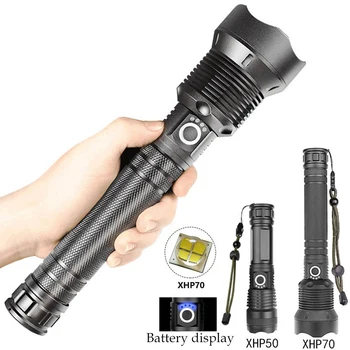 Ручной Светодиодный Водонепроницаемый Мощный Тактический фонарик Перезаряжаемый Мощный Масштабируемый USB Фонарик Факел Лампа