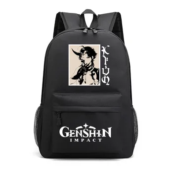 Рюкзак Genshin Impact Косплей Аниме мультфильм Оксфорд Водонепроницаемый Женский Мужской рюкзак для ноутбука Детский Школьный рюкзак для мальчиков и девочек 0