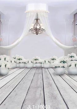 Свадебный фон для фото Белый цветок Деревянный пол Фотофоны Свадебная фотосессия Обручальный винил для фотостудии