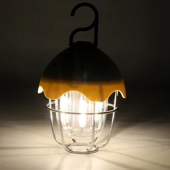 Светодиодный фонарь для кемпинга на открытом воздухе Портативный винтажный рассеянный свет с плавным затемнением USB Перезаряжаемый для внутреннего сада походов на открытом воздухе