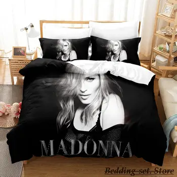 Сексуальный комплект постельного белья Madonna Single Twin Full Queen King Size, Комплект постельного белья для взрослых и детей, Комплекты пододеяльников для спальни с аниме-изображением освещенной кровати
