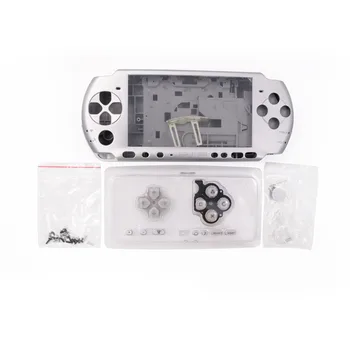 Серебристый Полный Корпус Shell Case Cover Ремонтная Деталь Сменный Комплект Shell Kit для Игровой Консоли PSP 3000