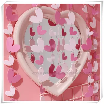 Скандинавская Розовая девушка С милым сердцем, Перегородка, Дверная занавеска, Романтическая гостиная, спальня для девочек, Декоративная пластиковая занавеска для окна