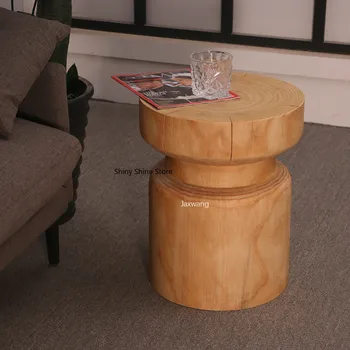 Скандинавский Дизайнерский диван-тахта, приставной столик WoodenCoffee Table, мобильный художественный приставной чайный столик, креативная Деревянная тумбочка из массива дерева jl