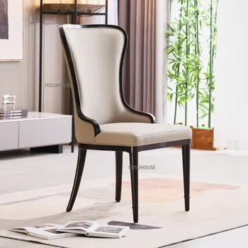 Скандинавский минимализм, обеденные стулья из массива дерева для кухонной мебели, домашний свет, роскошный гостиничный ресторан, обеденный стул с высокой спинкой