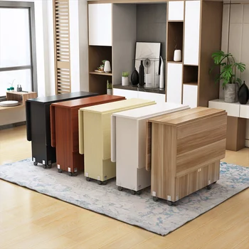 Складной обеденный стол для кухонной мебели Simple Asy Многофункциональный Выдвижной Массивный Обеденный стол на 4-6 Персон