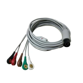 Совместим с кабелем ЭКГ монитора Koman/Mindray 6-контактный, 3 вывода/5 выводов MEC-1000