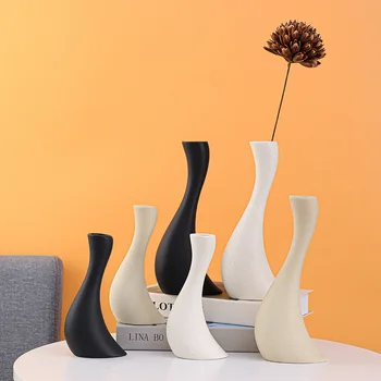Современная керамическая ваза Для украшения комнаты, обеденного стола, Гидропонные вазы для сухих цветов Для домашнего оформления, Декор спальни
