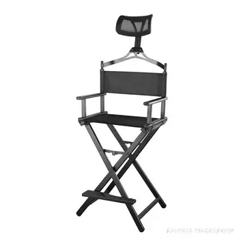 Современное портативное алюминиевое режиссерское кресло с подголовником - Портативное складное кресло визажиста / менеджера для лучшего отдыха