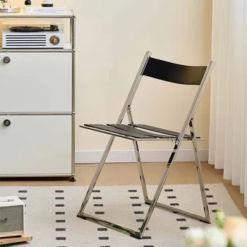 Современные минималистичные Обеденные стулья С металлическими Ножками, Экономящие пространство Уличные кресла для отдыха, Дизайнерская Складная мебель для дома Sillas De Comedor