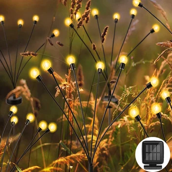 Солнечные огни-светлячки Наружный Водонепроницаемый Солнечный хрустальный шар, Звездная вспышка, покачивающиеся садовые декоративные светильники для дорожки во дворе, патио