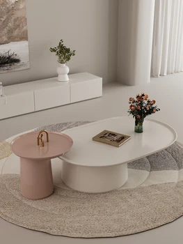 Сочетание чайного столика и ТВ-шкафа в скандинавском стиле, современная простая гостиная, бытовая, тихая, красная от ветра сетка, круглый дизайнер, маленькая семья