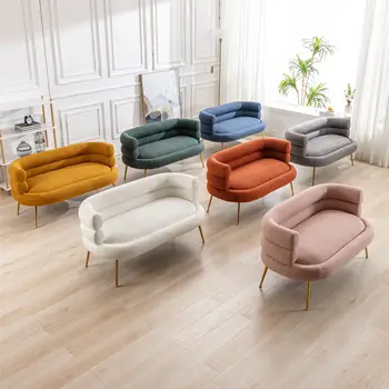 [Срочная распродажа] Кресло-акцент из полиэстера 8 цветов, диван для отдыха с золотистыми ножками из нержавеющей стали [US-W]