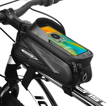 Сумка для велосипеда MTB, Передняя труба рамы 2 л, велосипедная сумка, водонепроницаемый футляр для мобильного телефона, 7-дюймовый сенсорный экран, аксессуары для сумки 0
