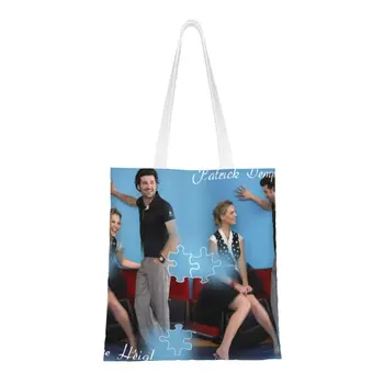 Сумка-тоут Kawaii Grey's Anatomy для покупок, многоразовая сумка для покупок из модного ТВ-шоу, холщовая сумка для покупок через плечо