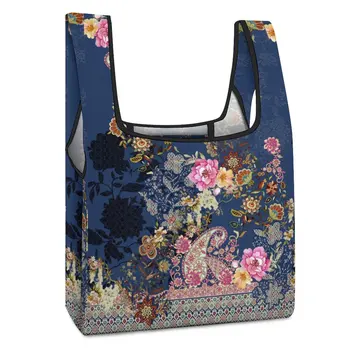 Сумки с индивидуальным принтом, сумка для покупок в этническом стиле ретро, повседневная женская сумка для покупок с настраиваемым рисунком