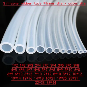 Трубка из силиконовой резины внутреннего x наружного диаметра 16x21 19x25 25x31 32x38 38x44 мм прозрачная прозрачная труба кремнеземный шланг для горячей воды 0
