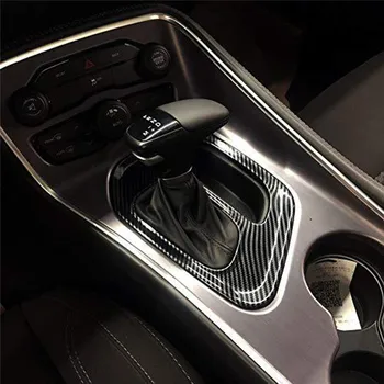 Украшение панели переключения передач для Dodge Challenger 2015-2020, Внутренняя крышка панели переключения передач из углеродного волокна