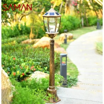 Уличные газонные фонари SAMAN Retro Солнечная Садовая лампа LED Водонепроницаемая домашняя декоративная для дорожки во дворе