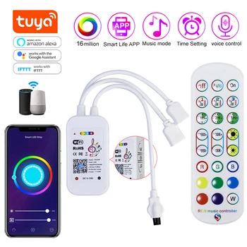 Умный RGB-контроллер Tuya 12 В для светодиодных лент, диммер 5050 2835, ленточный ИК/Bluetooth / WiFi контроллер, работа с Alexa Google