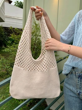 Универсальная хозяйственная сумка простого плетеного дизайна