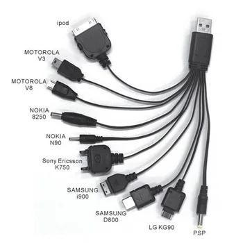 Универсальный Многофункциональный игровой USB-кабель для зарядки мобильного телефона 10 в 1, линия зарядного устройства