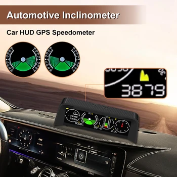 Универсальный автоматический HUD-инклинометр, головной дисплей, GPS-спидометр, миль /ч, компас, цифровой измеритель угла наклона, высоты для BMW VW Tesla