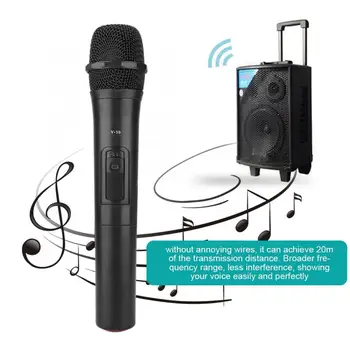 Универсальный ручной беспроводной микрофон UHF, профессиональный аудиоусилитель для караоке, микрофон для пения, аудиоусилитель