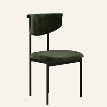 Уникальные Удобные Обеденные стулья, Черные Металлические Ножки, Напольные Обеденные стулья, Минималистичная мебель для гостиной 0