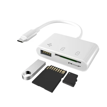 Устройство чтения карт памяти USB TF 5 в 1 Type-C, OTG-концентратор, зарядное устройство Micro USB, адаптер для MacBook, телефона, Универсальное многофункциональное устройство 0