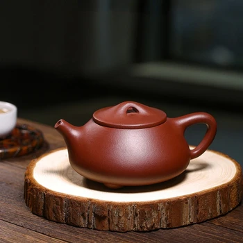 Фиолетовый Глиняный Горшок Ручной работы, Каменный Ковш, Чайник для чая на одного человека, Семейный Чайный набор Кунг-фу