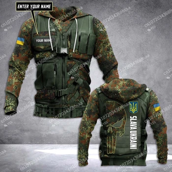 Флаг страны Украина, Армейский камуфляж, украинский пуловер, спортивный костюм, 3DPrint, Мужская / женская повседневная забавная куртка в стиле харадзюку, толстовки