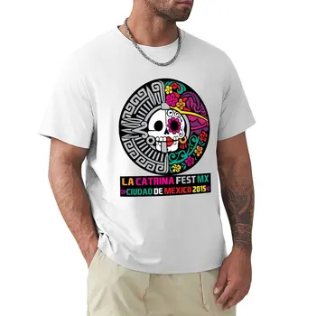Футболка La Catrina Fest MX 2015 футболки на заказ создайте свои собственные футболки с кошками летние футболки большого размера для мужчин