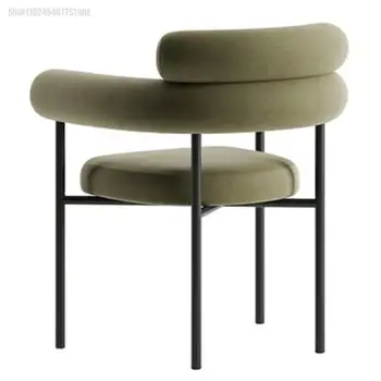 Хит продаж, кофейня в новом стиле, скандинавский легкий роскошный металлический минималистичный обеденный стул, дизайнерский стул с простой спинкой, гостиничный дом 0