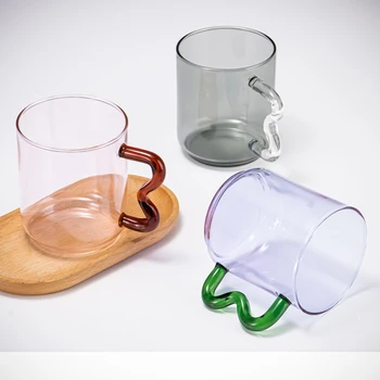 Цветная кружка из цветного стекла с высокой температурой и высокой цветопередачей соломенная чашка из однотонного стекла
