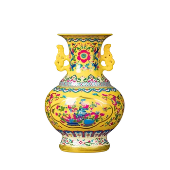 Цзиндэчжэнь Керамическая ваза эмалевое украшение гостиной в китайском стиле, кабинет, ретро креативное украшение ТВ-шкафа