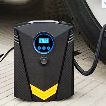 Цифровой Автомобильный Шиномонтажный Насос с Подсветкой Автоматического Воздушного Компрессора для Автомобильных Колесных Шин Электрический Накачиватель Шин 12V