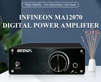 Цифровой Усилитель мощности BRZHIFI Audio 80WX2 Со сверхнизкими искажениями MA12070 Усилитель Стереозвука Высокой мощности Mini Size 2.0 Channel HiFi 0